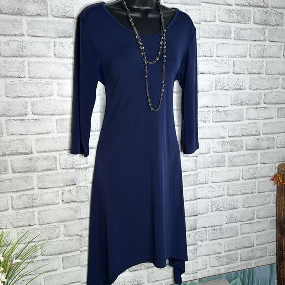 Lexington Avenue Blue Asymmetrical Dress Size Small - Picture 2 of 6